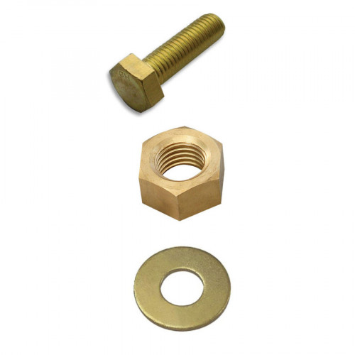 M6 X30mm Brass Set Screw Kit, full thread, hex head set screws, comes with  nuts and washers.