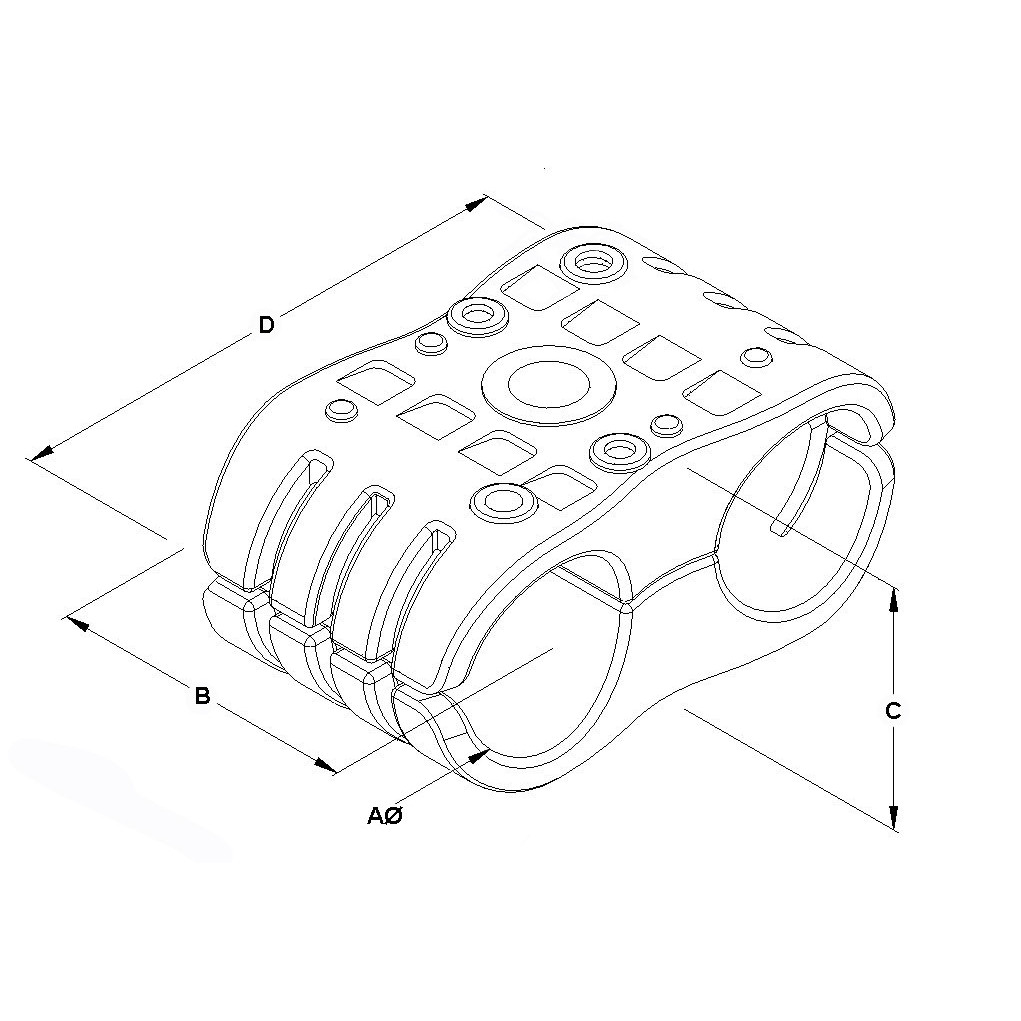 gca-ltd-black-double-clamp-assembly-dw5-for-6-x-7-8-or-5-50-feeder-to