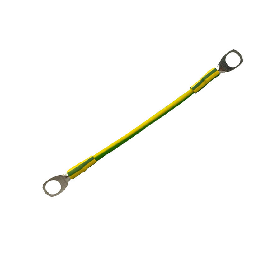 6mm2 Green Yellow cable 100mm long assembled with 2 x DX6/8 Lugs